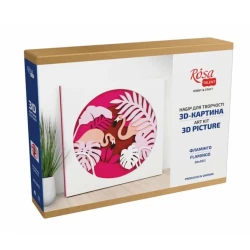 Набор 3D картина Rosa Talent Фламинго, ДВП грунтованное, 5 слоев, 30х30 см Набор 3D картина Rosa Talent Фламинго, ДВП грунтованное, 5 слоев, 30х30 см
