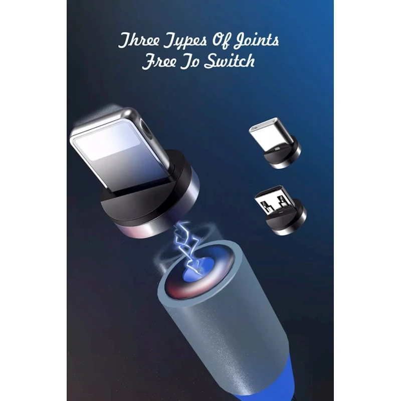 USB kabel Maimi X30 Magnetic 3 in 1 Micro USB + Lightning + Type-C Black