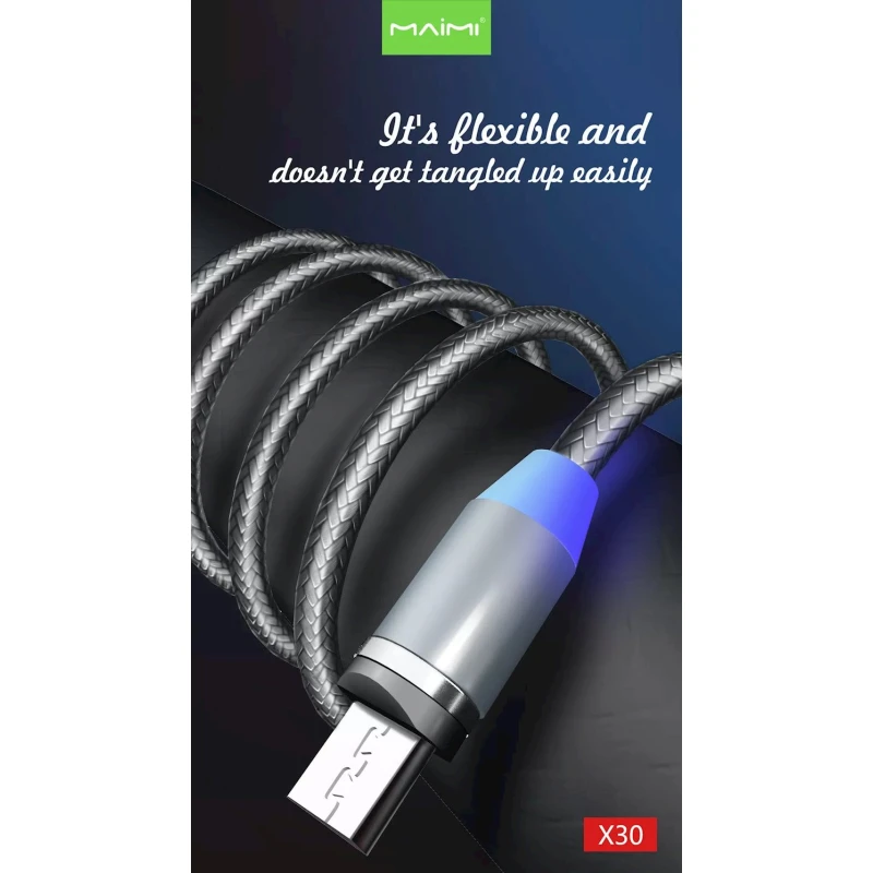 USB kabel Maimi X30 Magnetic 3 in 1 Micro USB + Lightning + Type-C Black