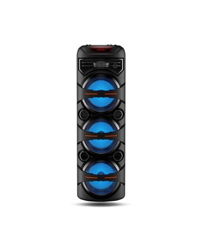 SING-E ZQS8302 3x8 Portativ Karaoke Səsgücləndirici RGB LED İşıq Simsiz Mikrofon Bluetooth 5.0 Təkərlə Daşına Bilən