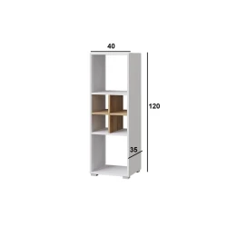 Стеллаж 3563_M3StelKompl3Whzol, 40х35х120 см, белый Стеллаж 3563_M3StelKompl3Whzol, 40х35х120 см, белый