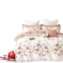 Комплект постельного белья Narlı Super Narlı 000885, пододеяльник 160x220 см, простыня 240x260 см, 2 шт наволочки 50x70 см, семейный, сатин/хлопок, разноцветный