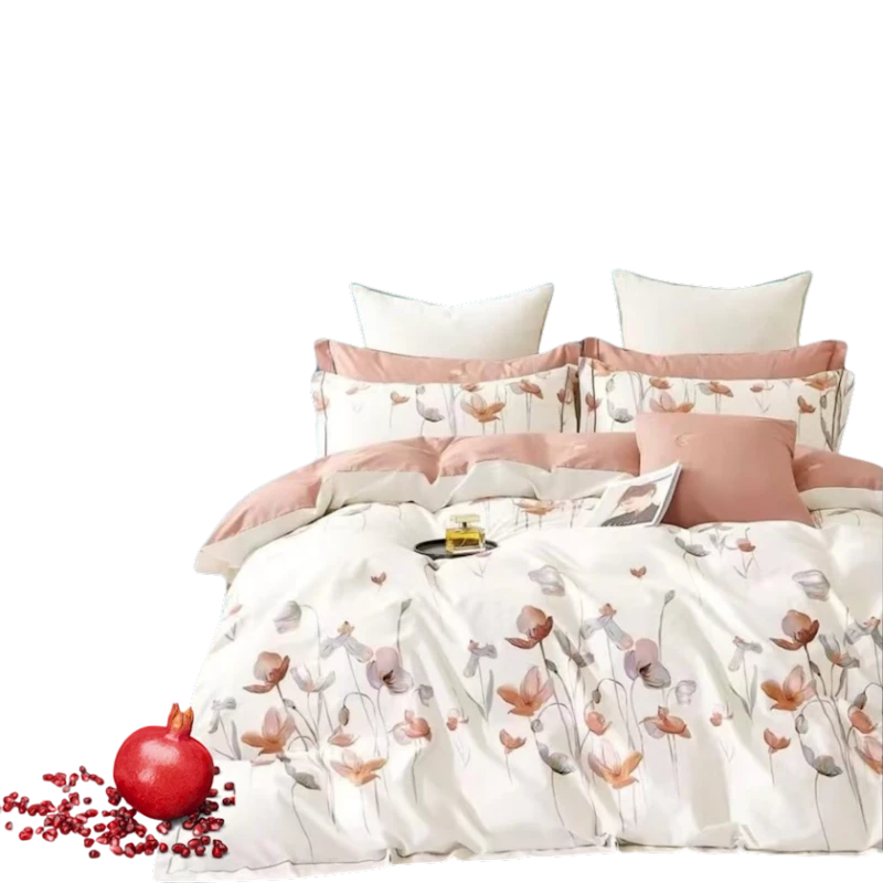 Комплект постельного белья Narlı Super Narlı 000885, пододеяльник 160x220 см, простыня 240x260 см, 2 шт наволочки 50x70 см, семейный, сатин/хлопок, разноцветный