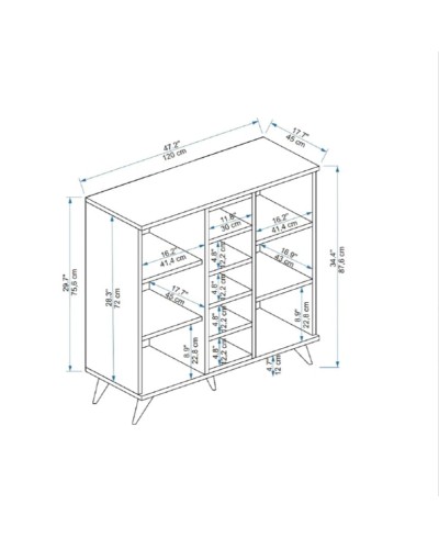 Комод Ev Plus Leander, ЛДСП, 120x45x87 см, белый