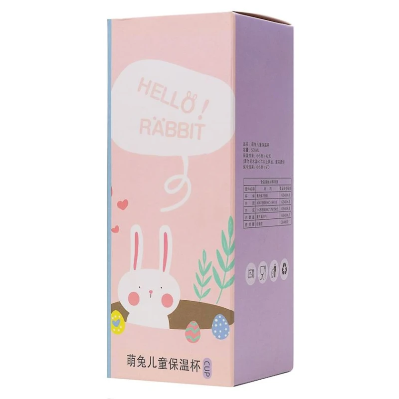 Uşaq termosu Hello Rabbit, 500 ml, çəhrayı