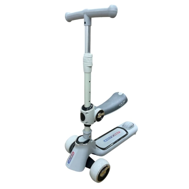 Uşaq samokatı 5237_588-1B, oturacaqlı, bluetooth-la, boz