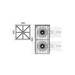 Коробка люка LuxWares, 400x800 мм, пластик