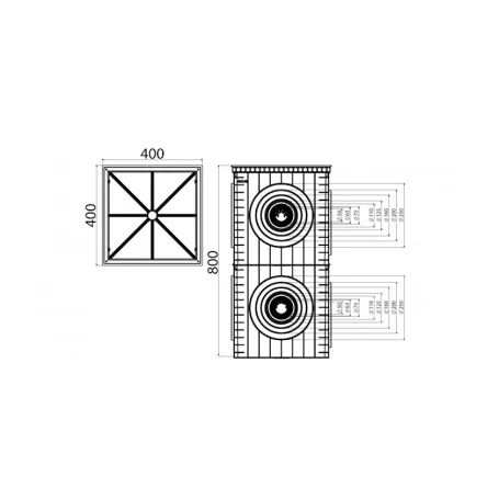 Lyuk qutusu LuxWares, 400x800 mm, plastik Lyuk qutusu LuxWares, 400x800 mm, plastik