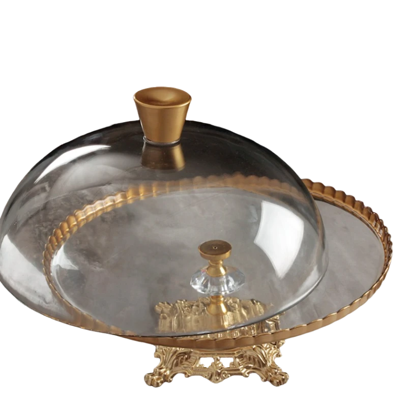 Стойка для торта TQŞ-001, 33 см, золотистая/прозрачная Стойка для торта TQŞ-001, 33 см, золотистая/прозрачная