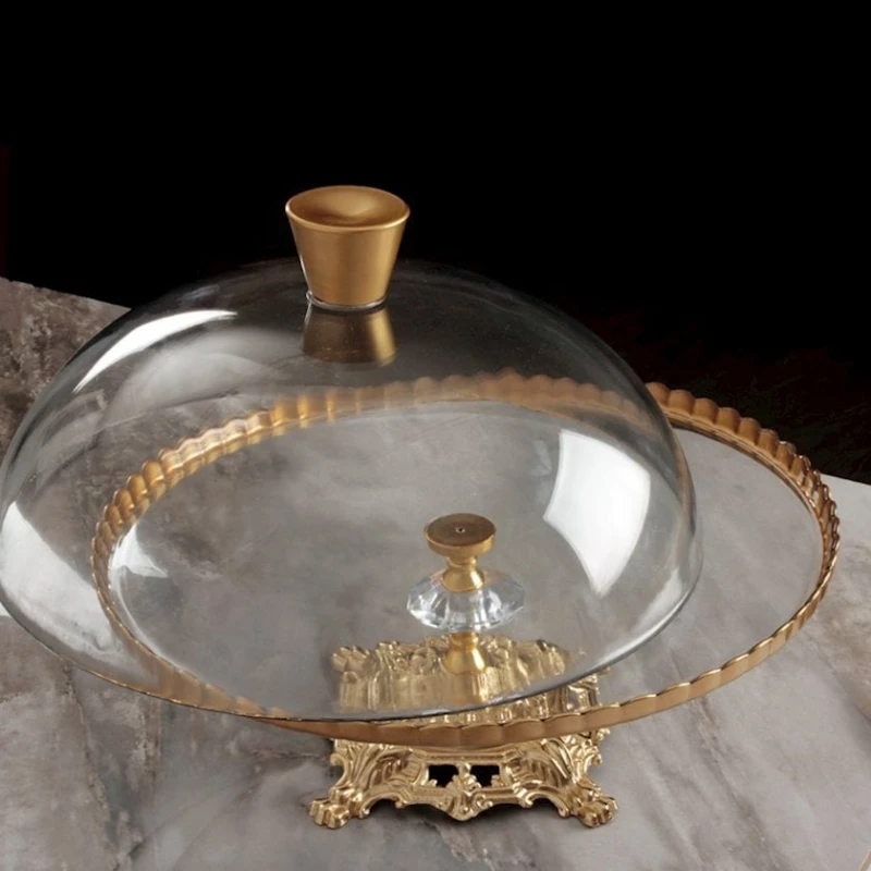 Стойка для торта TQŞ-001, 33 см, золотистая/прозрачная Стойка для торта TQŞ-001, 33 см, золотистая/прозрачная