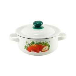 Кастрюля СтальЭмаль С1607.3, 1.5 л, эмалированная сталь, с крышкой, белый с узором Кастрюля СтальЭмаль С1607.3, 1.5 л, эмалированная сталь, с крышкой, белый с узором