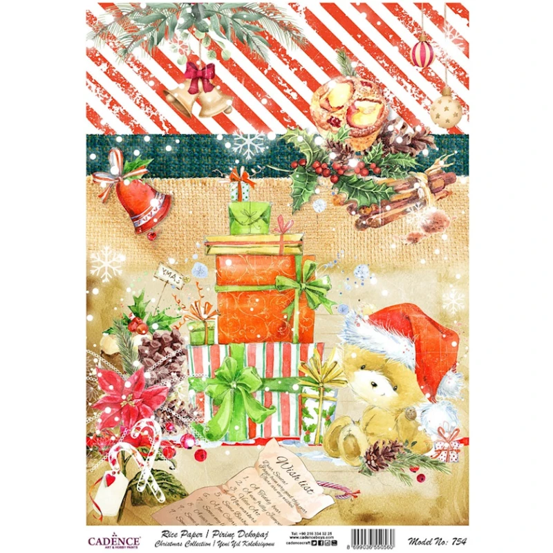 Рисовая бумага для декупажа Cadence A3,754 30x42 см