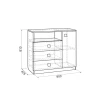 Комод 3563_M3KomForcWhzol, 90х42.5х81 см Комод 3563_M3KomForcWhzol, 90х42.5х81 см