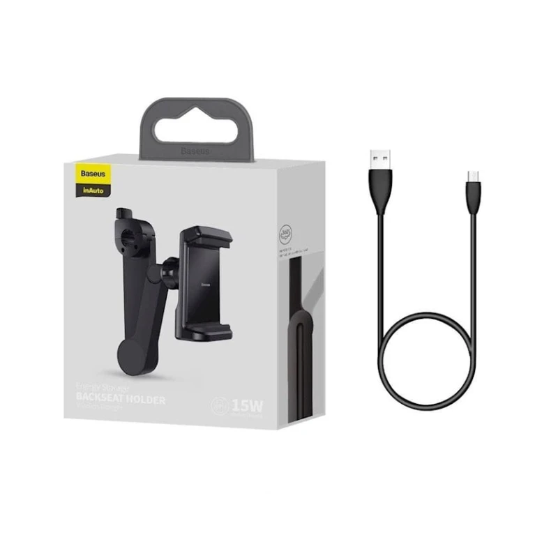 Автомобильный держатель для телефона Baseus Energy Storage Backseat Holder, Черный