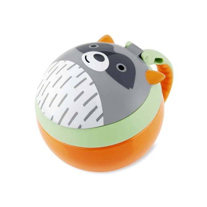 Контейнер для перекусов Zoo Енот, серый, 1+ год