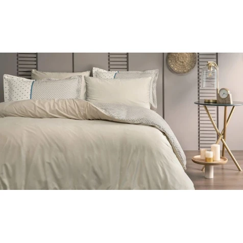 Комплект постельного белья Yataş CharMe Uberto пододеяльник 220x240, простыня 240x280, наволочки 50x70, двуспальный XL, бежевый