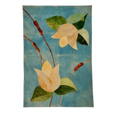 Əl işi kilim Natural Halı ELX10, 119x174 sm, pambıq, çiçəklərlə/mavi