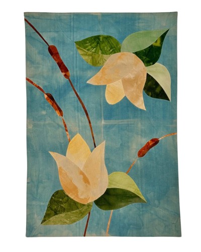Əl işi kilim Natural Halı ELX10, 119x174 sm, pambıq, çiçəklərlə/mavi