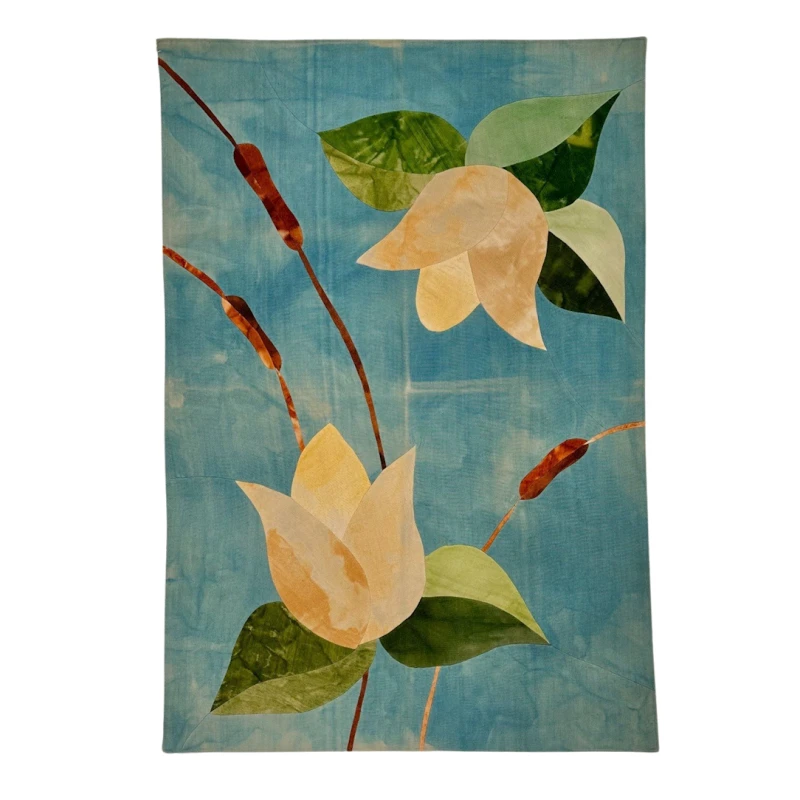 Килим ручного производства Natural halı ELX10, 119x174 см, хлопок, с цветами/голубой Килим ручного производства Natural halı ELX10, 119x174 см, хлопок, с цветами/голубой