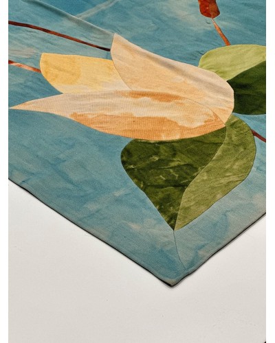 Əl işi kilim Natural Halı ELX10, 119x174 sm, pambıq, çiçəklərlə/mavi