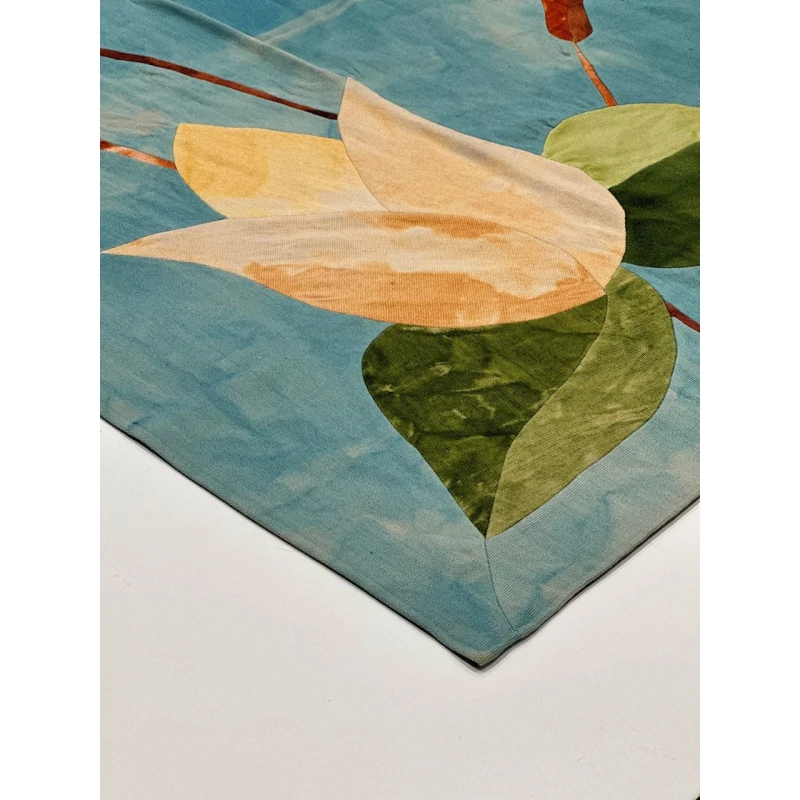 Килим ручного производства Natural halı ELX10, 119x174 см, хлопок, с цветами/голубой Килим ручного производства Natural halı ELX10, 119x174 см, хлопок, с цветами/голубой