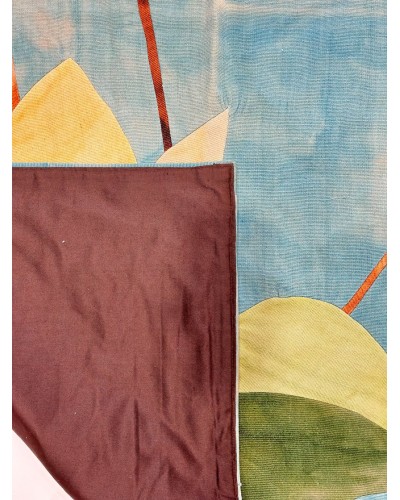 Əl işi kilim Natural Halı ELX10, 119x174 sm, pambıq, çiçəklərlə/mavi