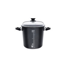 Sürətli bişirici Leggno Amt Gastroguss, alüminium, qara, 24 sm, 7 l