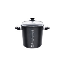 Sürətli bişirici Leggno Amt Gastroguss, alüminium, qara, 24 sm, 7 l