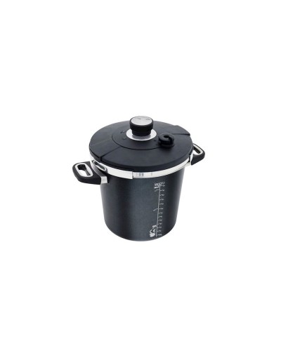 Sürətli bişirici Leggno Amt Gastroguss, alüminium, qara, 24 sm, 7 l