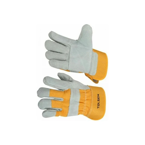 Перчатки защитные Tolsen 45024, кожа, серые/оранжевые