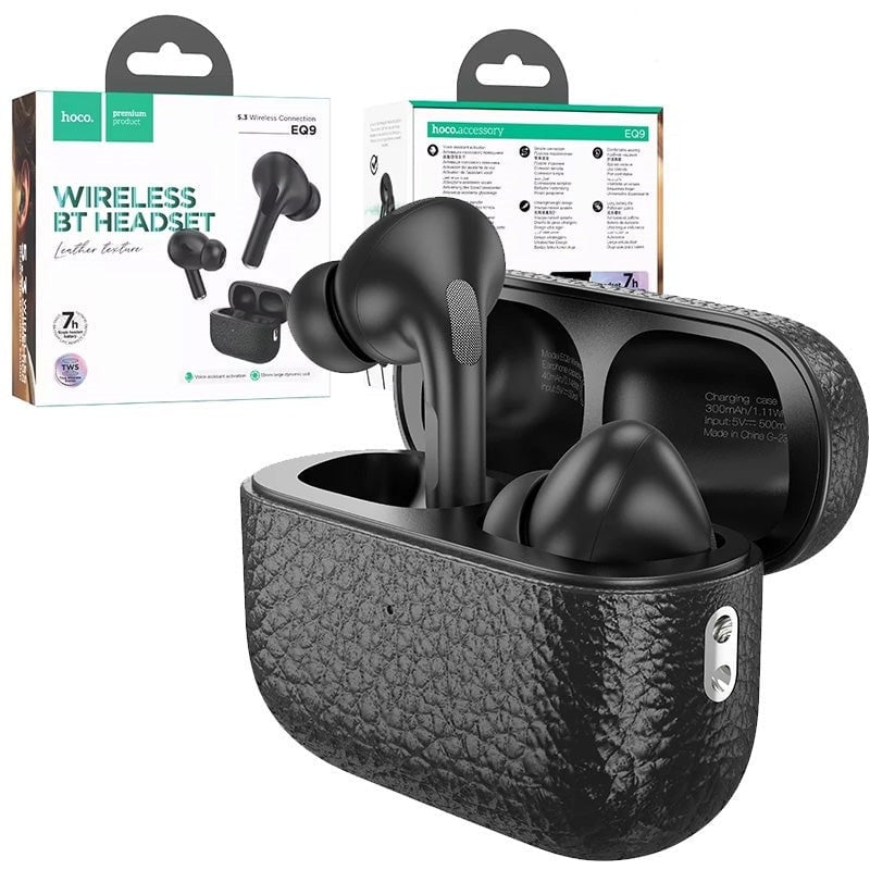 Беспроводные наушники Hoco EQ9 Black + подарок проводные наушники Borofone BM83 Black