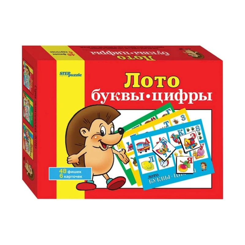 Лото Step Puzzle Буквы и цифры, 3+ лет Лото Step Puzzle Буквы и цифры, 3+ лет