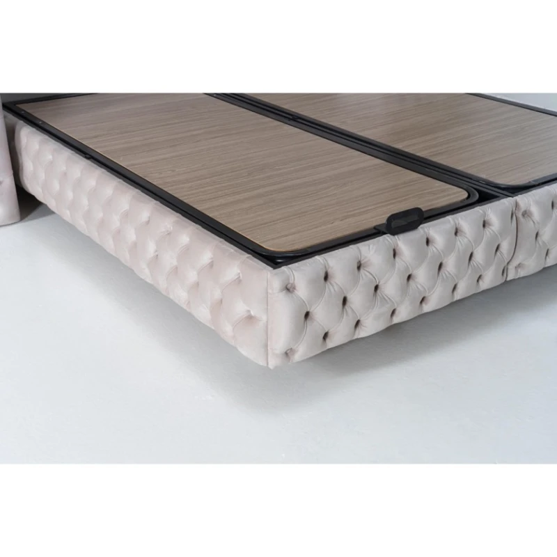 Полутороспальная кровать Art_ikili_yataq 57, ламинат, бежевая, 200x160x120 см