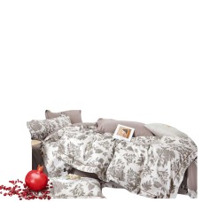 Yataq dəsti Narlı 000938, yorğan üzü 200x220 sm, mələfə 240x260 sm, 2 yastıq üzü 50x70 sm, ikinəfərlik, pambıq/satin, rəngbərəng