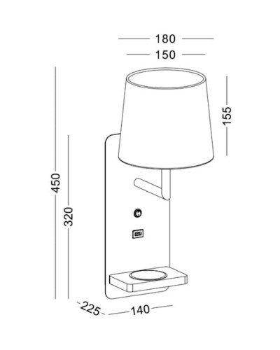 Divar çırağı Lustore LSW421-WT