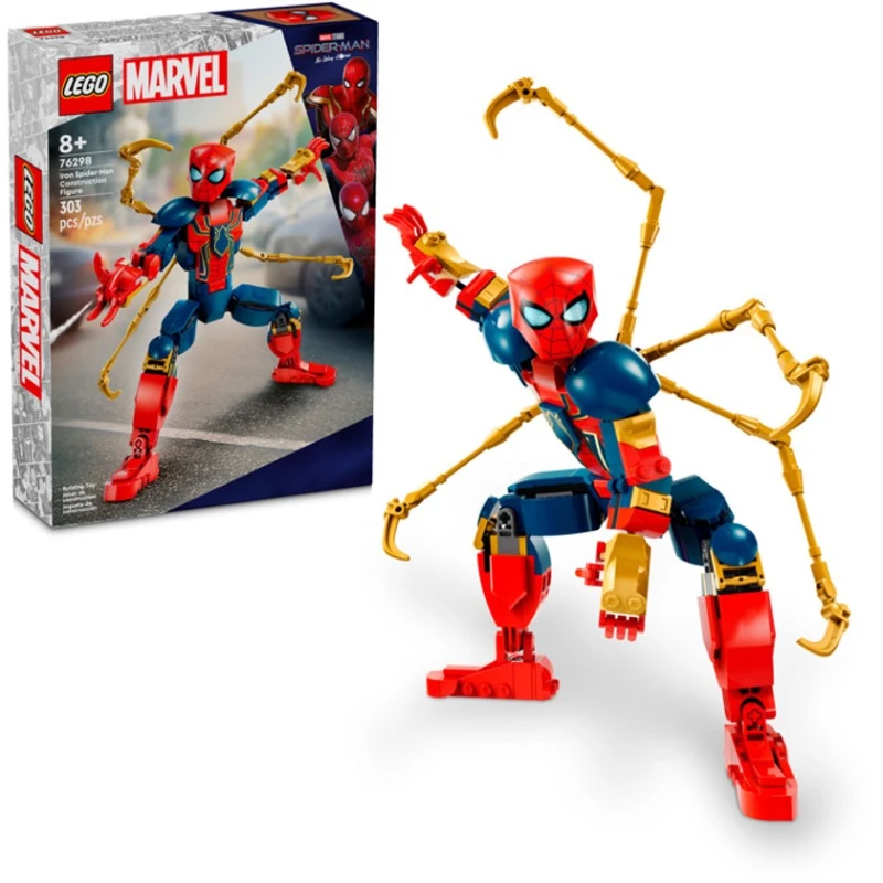Конструктор LEGO Marvel Iron Spider-Man Construction Figure Set 76298, 303 элемента, 8+ лет