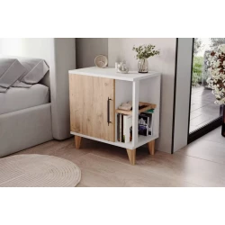 Тумба Art Mebel Art_tumba_44, ламинат, белая/вотан, 60x60x30 см Тумба Art Mebel Art_tumba_44, ламинат, белая/вотан, 60x60x30 см