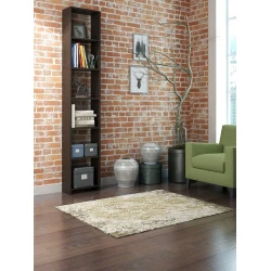 Стеллаж 3563_StellajMasterVenge, 215x40x22 см, ЛДСП, коричневый