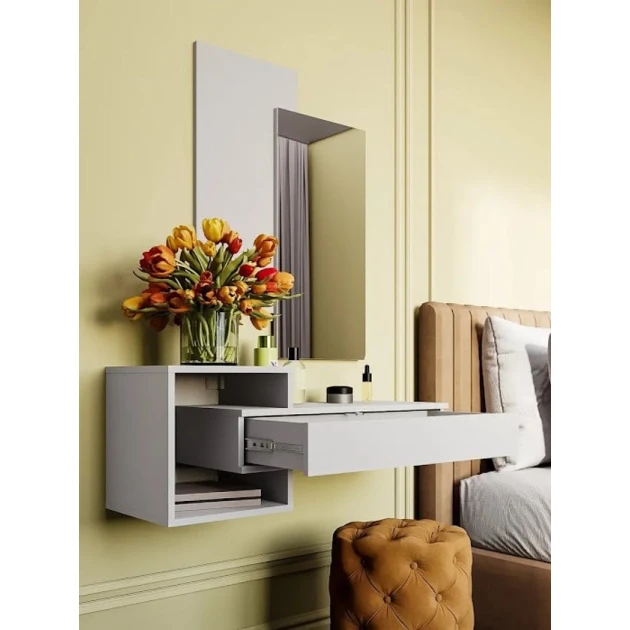 Консоль Art Mebel 38, ламинат, 120x95x35 см, белый