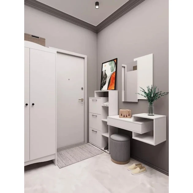 Консоль Art Mebel 38, ламинат, 120x95x35 см, белый