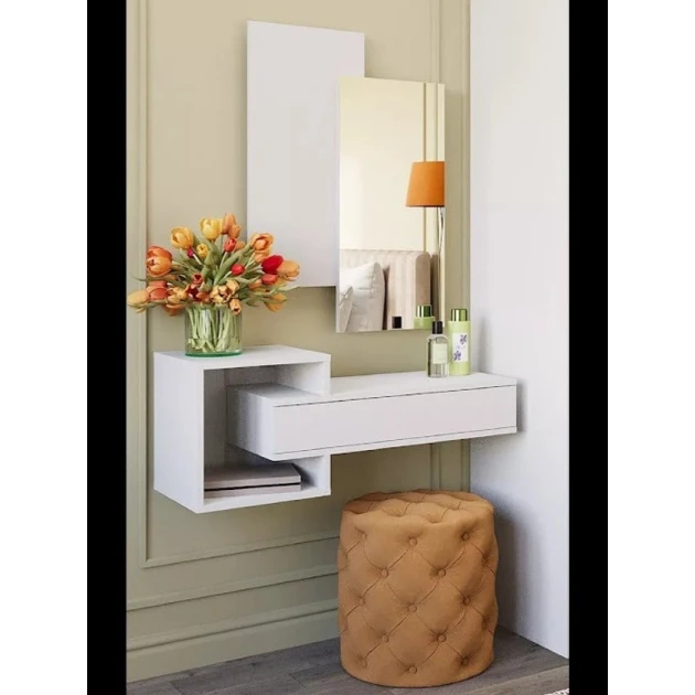 Консоль Art Mebel 38, ламинат, 120x95x35 см, белый