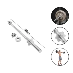 Гриф для штанги 120F30 1160/1, железо, серебристый, 120 см