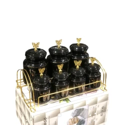 Набор емкостей для специй smil_1083, черный, 7 шт.