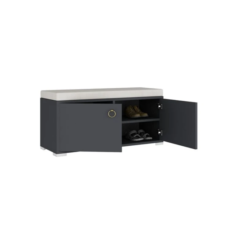 Тумба для обуви Art Mebel 56, ламинат, антрацит, 60х90х35 см