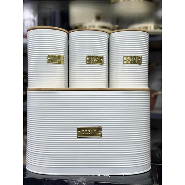 Хлебница + набор емкостей для хранения специй Sahara SHA-00004534, белый, 40x26/15х12 см Хлебница + набор емкостей для хранения специй Sahara SHA-00004534, белый, 40x26/15х12 см