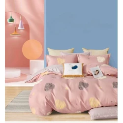 Комплект постельного белья Zarina Home SHA-00003257, евро, разноцветный, ранфорс, пододеяльник 200x230 см, простыня 250x250 см, наволочки 50х70 см/2 шт