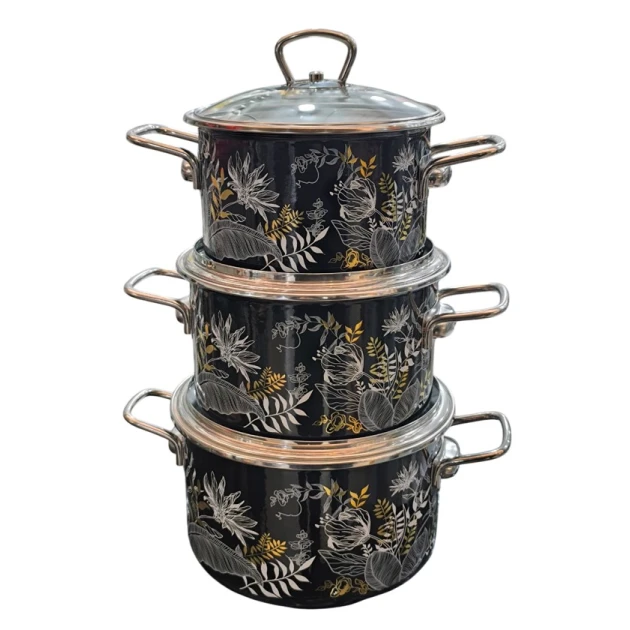 Набор кастрюль Chaynikov SF-525, 3 шт, черный Набор кастрюль Chaynikov SF-525, 3 шт, черный