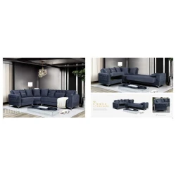 Угловой диван Stil Mebel Elitra, 300/220x80x82 см, синий Угловой диван Stil Mebel Elitra, 300/220x80x82 см, синий