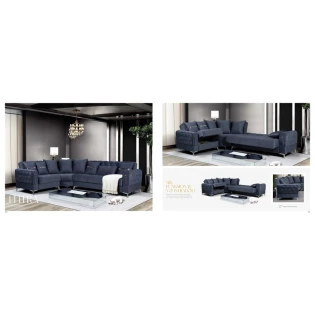 Угловой диван Stil Mebel Elitra, 300/220x80x82 см, синий Угловой диван Stil Mebel Elitra, 300/220x80x82 см, синий