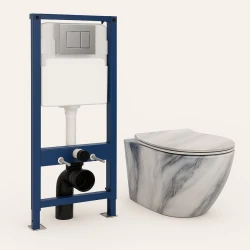 Туалетный гарнитур: Caesar Hanging 1190 Blue Marble / Механизм установки